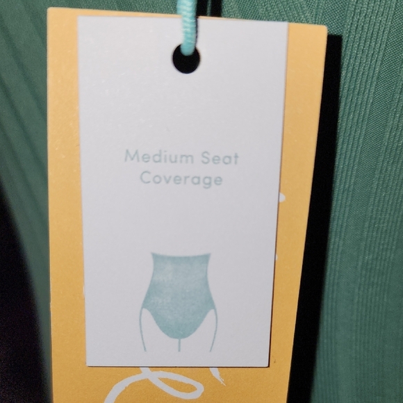 Kona Sol Green Ribbed One-Piece Swimsuit with Racerback - Picture 5 of 11